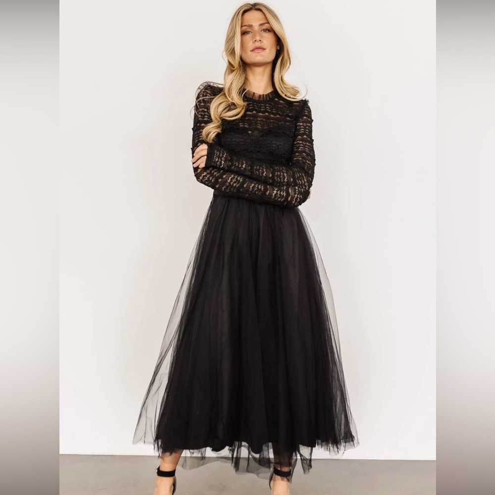 Baltic Born Black Lace Long Sleeve Dress